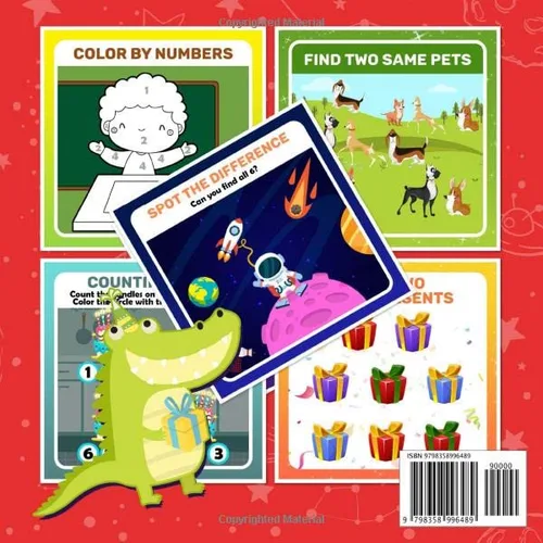 Vista 2 de I am 5 Happy Birthday Coloring and Activity Book The Birthday Activity Book For 5 Year Old Boy with Educational Illustrations, Coloring Pages