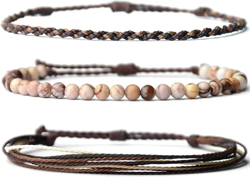 Vista 75 de Pulsera curativa hecha a mano con cuentas de piedra natural, regalo para hombres, pulsera de cuerda ajustable