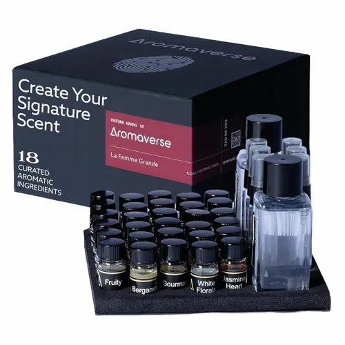 La Femme Grande Kit de fabricación de perfumes: haz tu propio kit de perfume para mujeres y hombres con 30 ingredientes aromáticos, botellas de