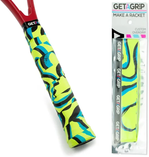 Vista 23 de Get A Grip - Grip personalizado para raqueta de tenis - Agarre antideslizante/de secado rápido para tenis - Grip precortado para raqueta