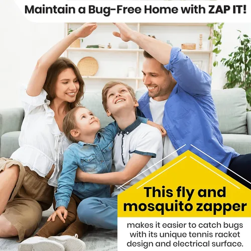 Vista 5 de Zap It Bug Zapper - Raqueta de exterminador de insectos con batería (2 pilas AA incluidas), 3500 voltios, paquete de 2