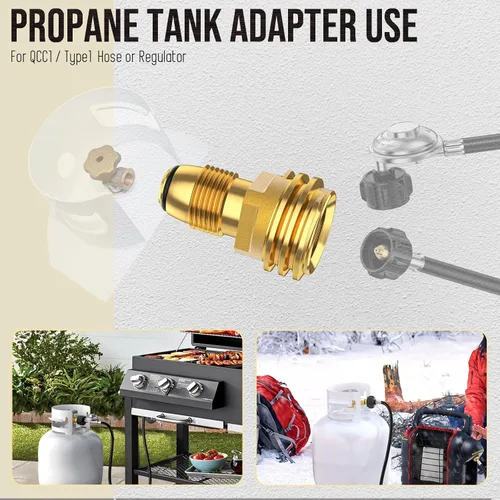 Vista 4 de 1pcs POL to QCC1 Propane Tank Adapter, Old to New Propane Adapter Fitting, 5-100LB Propane Tank Adapter Converts POL LP Tank Service to QCC1/Type1