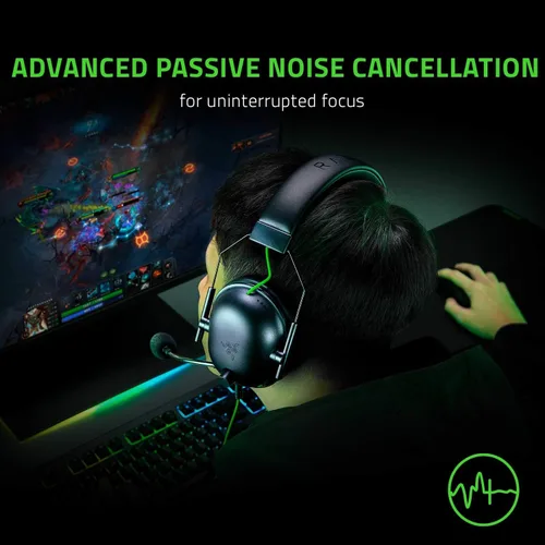 Vista 5 de Razer BlackShark V2 X Auriculares para juegos sonido envolvente 7.1, controladores de 1.97 pulgadas, almohadilla de espuma viscoelástica