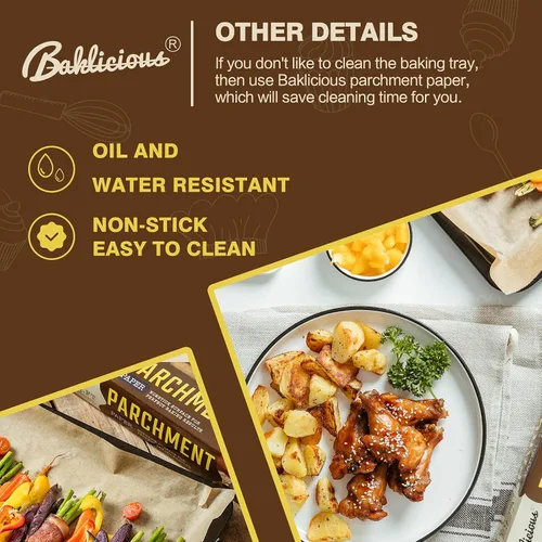 Vista 5 de Rollo de papel pergamino sin blanquear para hornear, 13 pulgadas x 242 pies, 249 pies cuadrados, papel pergamino antiadherente Baklicious