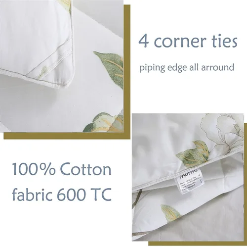 Vista 6 de FADFAY Juego de ropa de cama floral de rosetón, colcha de verano floral vintage 100% tela de algodón con sábanas para todas las estaciones
