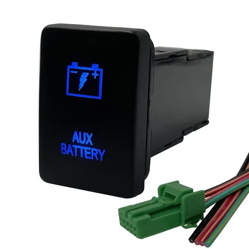 Vista 14 de Interruptor de botón de cámara inversa LED azul para Toyota Sequoia FJ Cruiser Prado Landcruiser RVA4 Highlander 3Amp 12V iluminado ON-Off SPST