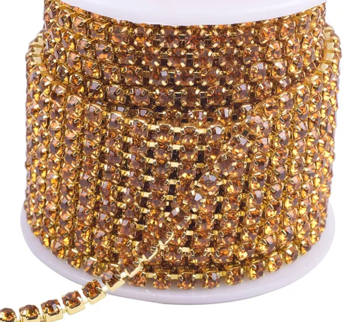 Vista 46 de KAOYOO - Cadena de cierre de diamantes de imitación de cristal de 9 metros (10 yardas) y 2 mm para manualidades de costura, decoración de bricolaje