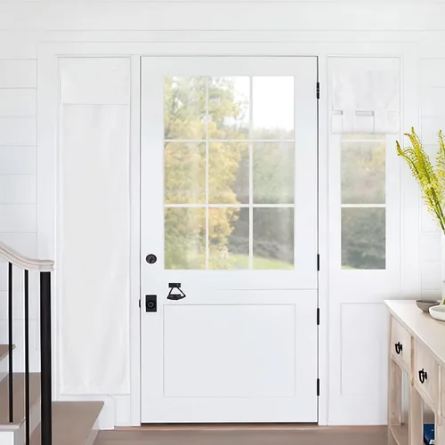 Vista 58 de RYB HOME Persianas de puerta francesa con mezcla de lino, autoadhesivas, privacidad para oscurecer la habitación, cortinas de ventana de puerta