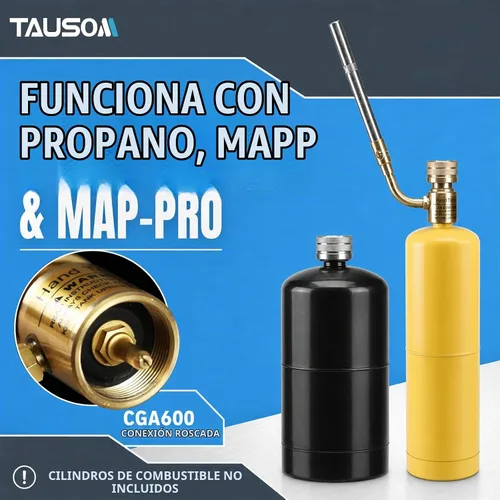 Vista 7 de 360° Swivel Propane Torch Head, Adjustable for Soldering and Brazing Dorado