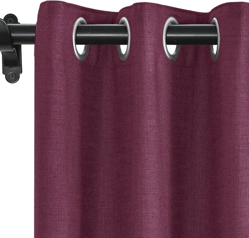 Vista 19 de Fcosie Cortinas 100% opacas para dormitorio, cortinas de lino, 2 paneles, cortinas de cortina con aislamiento térmico con ojales, cortinas de Beige