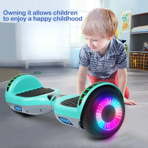 Vista 8 de SISIGAD - Hoverboard con parlante Bluetooth y luces LED, aeropatineta eléctrica inteligente de auto equilibrio 6.5 pulgadas, para niños