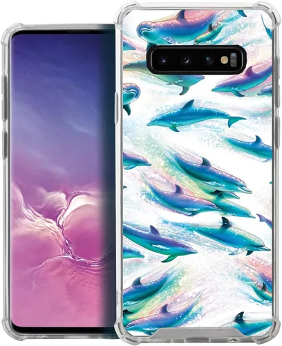Vista 37 de CasesOnDeck - Funda compatible con Samsung Galaxy S10+ S10 Plus 6.4 pulgadas] S10+ Funda delgada, transparente y flexible de poliuretano