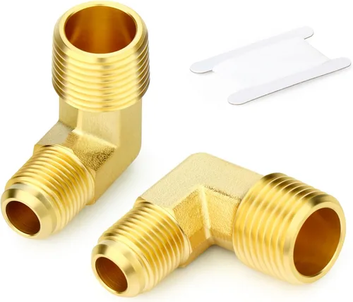 Vista 22 de GASHER 5 piezas de accesorios de tubo de cobre con conexión abocinadas de 45 grados, tuerca de 1,27 cm para aire acondicionado, extensión de cobre