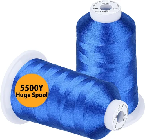 Vista 14 de Simthread Hilo de bordar 5500 yardas beige 843, 2 carretes enormes 40wt poliéster para Brother, Babylock, Janome, Singer, Pfaff, Husqvarna, Bernina