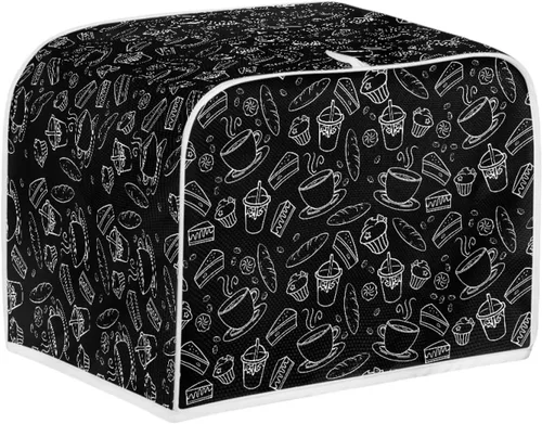Vista 21 de Cubierta para tostadora con diseño de bandera americana y pájaros florales, protector de tostadora compatible con 2 rebanadas, cubierta protectora