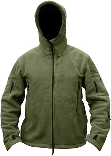 Vista 2 de ReFire Gear Chaqueta táctica militar deportiva de hombre con capucha de lana para clima frío