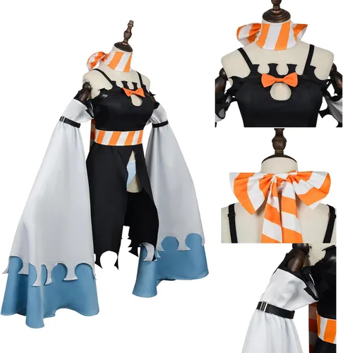 Vista 5 de Amo Cosplay Disfraz Gachiakuta Conjunto Completo Mujer Negro Correa Falda negro B
