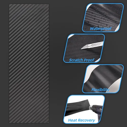 Vista 7 de Lypumso Kit de Envoltura de Vinilo para Emblema de Auto, 6 Piezas de Fibra de Carbono Negro Compatible con Calcomanías de Logo Chevy Bowtie, Corta