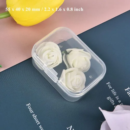 Vista 8 de 28 unidades de cajas de almacenamiento rectangulares de plástico transparente con tapa con bisagras para cuentas y otros artículos pequeños