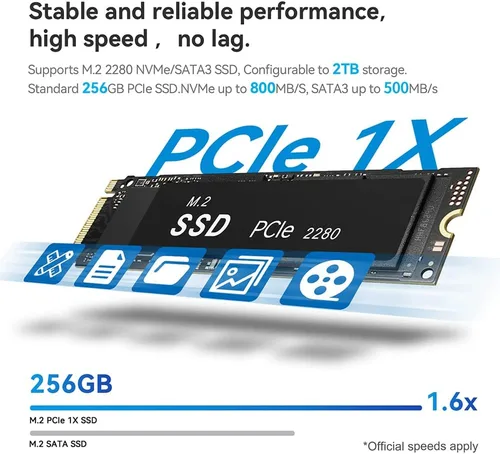 Vista 8 de Beelink Mini PC, Mini S12 Mini computadora 12ª generación Quad-Core N95, computadoras de escritorio 8G DDR4 RAM 256G SSD, PC pequeña 4K UHD Dual