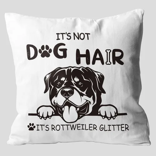 Grace Yonks Fundas de almohada con purpurina "It's Not Dog Hair It's Rottweiler", regalos de Rottweiler para amantes de los perros, 18 x 18