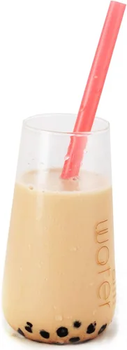 Vista 4 de Boba Straws - Batido de té de burbujas, 100 piezas de plástico Jumbo Slushie envueltos individualmente, popotes grandes y anchos