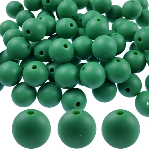 Vista 18 de Abalorios de silicona, 100 piezas de 9 mm de abalorios redondos de silicona para hacer llaveros, pulseras, collares, aretes, joyas, manualidades DIY