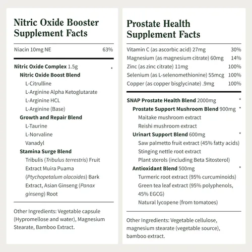 Vista 8 de Snap Supplements Paquete de Suplemento de Salud de Próstata y Óxido Nítrico para Hombres, 90 + 60 Cápsulas Vegetarianas (Suministro de 1 Mes)