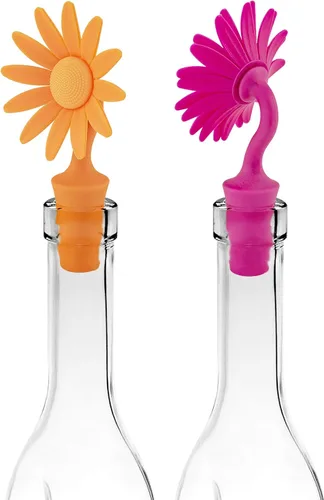 Vista 3 de Tapones de silicona para botellas de flores, paquete de 4 – Selladores reutilizables de vino y bebidas para botellas