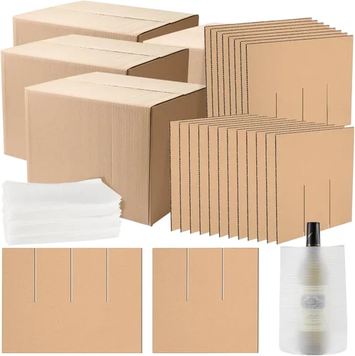 Vista 8 de Leinuosen Paquete de 2 cajas de mudanza con cajas de mudanza de 16 x 12 x 12 pulgadas, 10 divisores de corrugado y 24 bolsas de espuma para envío