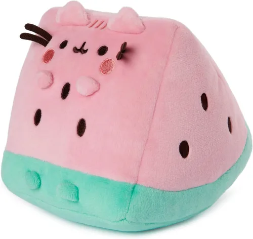 Vista 5 de GUND Pusheen - Peluche de sandía para gatos de 8 años en adelante, rosa/verde, 6 pulgadas