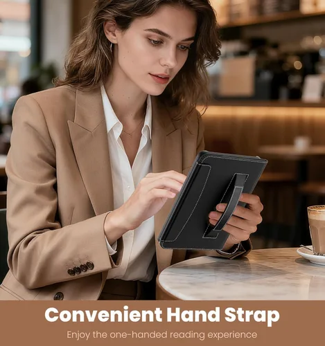 Vista 4 de MoKo Funda con correa de mano para Kindle Paperwhite de 7 pulgadas (12ª generación-2024) y Kindle Colorsoft 2024 y 2025, funda delgada