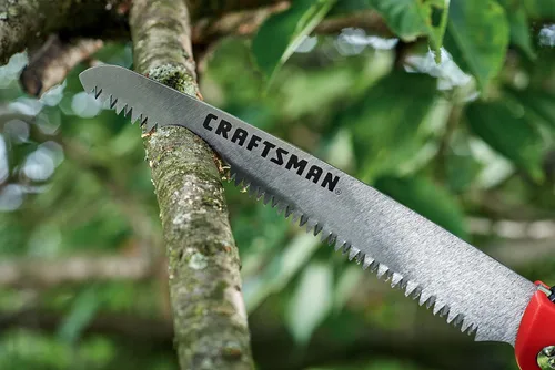 Vista 13 de CRAFTSMAN Sierra plegable de mano, hoja de 8 pulgadas, diseño compacto, para acampar, podar, cortar madera, ramas o maleza