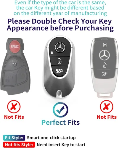 Vista 2 de Funda de llave de TPU suave avanzada es compatible con Mercedes Benz 2024-2025 E 2023-2025 SL CLE GLC 2022-2025 EQE EQS S C Series llave