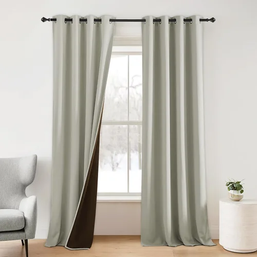 Vista 44 de NICETOWN Cortinas 100% Opacas Cortas de 36 Pulgadas de Largo para Dormitorio, Privacidad Aislamiento Térmico con Ojales Cortinas de Ventana