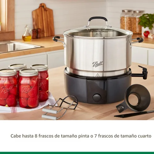 Vista 6 de Ball EasyCanner Envasadora Eléctrica de Baño de Agua, Capacidad de 21 Cuartos de Galón, Calentamiento Automatizado, Funcionalidad de Multicocina
