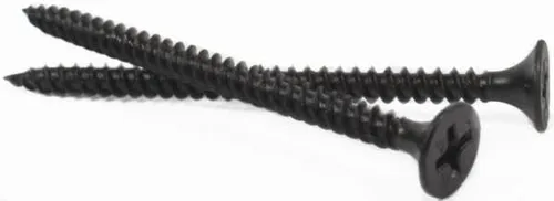 #6 tornillos finos para paneles de yeso de 3/4", Phillips, cabeza de corneta, acero/negro Phos, caja de cartón de 15,000 unidades