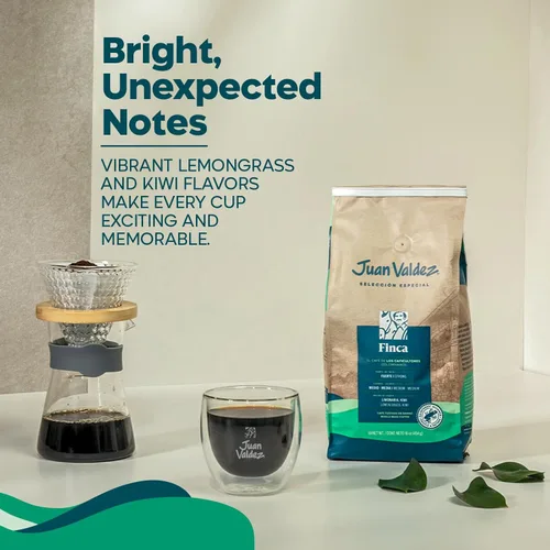 Vista 3 de Juan Valdez Finca Café en Grano Entero - Tueste Oscuro 16 oz / 454 gr 100% Café Colombiano - Certificado Rainforest Con Notas de Hierba