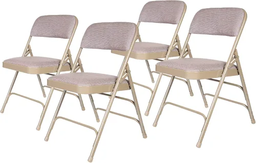 OEF Furnishings Serie OEF2300 - Sillas plegables de doble bisagra con triple apoyo, tapizado de tela de alta calidad y servicio pesado (paquete de