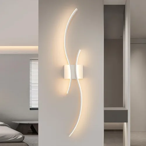 Vista 10 de CANEOE Moderna lámpara LED de pared, 39 pulgadas, aplique de pared LED negro para interiores, accesorios de tocador de baño sobre espejo para sala
