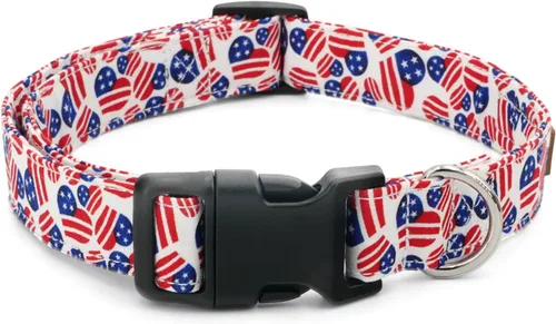 Vista 9 de Tunkoo Pink Daisy - Collar para perro, lindo collar ajustable de algodón de alta calidad, hebilla de plástico duradero para niños pequeños, medianos