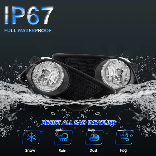 Vista 6 de Conjunto de luces antiniebla para Dodge Charger 2011 2012 2013 2014 Kit de lámparas de repuesto con bombillas halógenas H8 12V 35W lente transparente