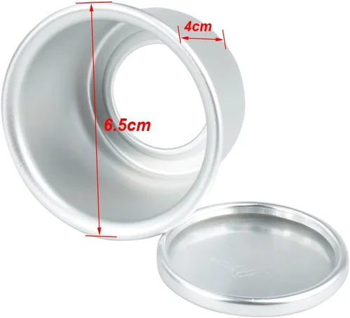 Vista 4 de CHICTRY 5 piezas de 2 pulgadas redondo mini molde para tartas de aleación de aluminio, molde de pudín para magdalenas, molde para hornear DIY