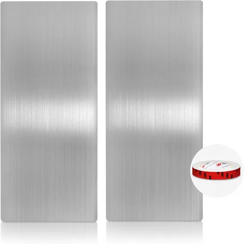 Vista 8 de Alpine Protector de pared de acero inoxidable para baño, cocina y oficina con adhesivo 3M resistente, fácil de limpiar, resistente al calor y al
