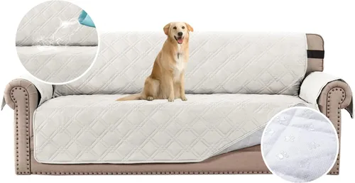 Vista 31 de H.VERSAILTEX Funda de sofá 100% impermeable, lavable, antideslizante, para 3 cojines, protector de muebles para mascotas, fundas de sofá