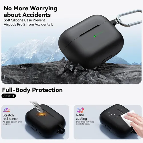 Vista 5 de Funda para Airpods Pro 2 2023/2022/2019 con bloqueo magnético de tapa, protección de silicona para AirPod Pro con kit de limpieza, puntas