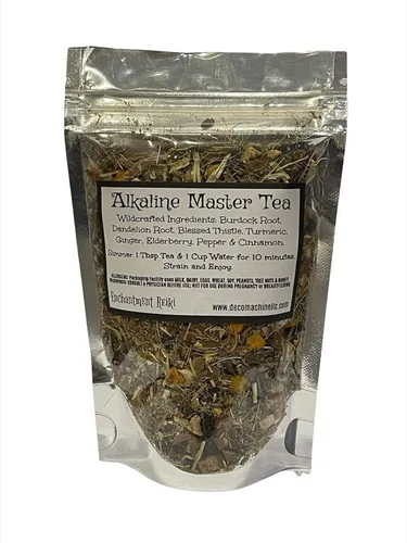Vista 3 de Reiki Charged Alkaline Master Tea Hierbas secas de hojas sueltas Bardana Raíz de diente de león Saúco Bendito Cardo Bendito Limpieza alcalinizante