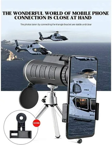 Vista 4 de High Definition Monocular Telescope and Quick Smartphone Holder - 60x40 Waterproof Monocular -BAK4 Prism for Wildl