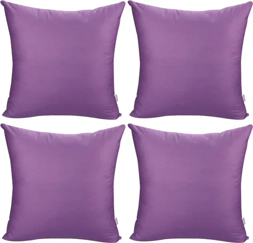 Vista 52 de Thmyo - Paquete de 4 fundas de almohada decorativas de 100 % algodón para lumbar, cómodas, sólidas, para Navidad/Halloween, fundas de cojín Blanco