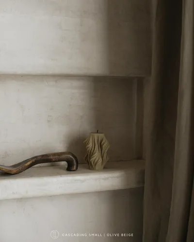 Vista 2 de LAWA - Vela de onda en cascada, grande, hermoso pilar hecho a mano, perfumada, cera de soja, elegante vela estética de burbujas, regalo